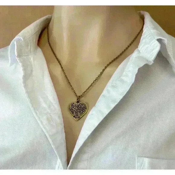 Tree of life necklace quirky heart jewelry - Picture 5 of 10